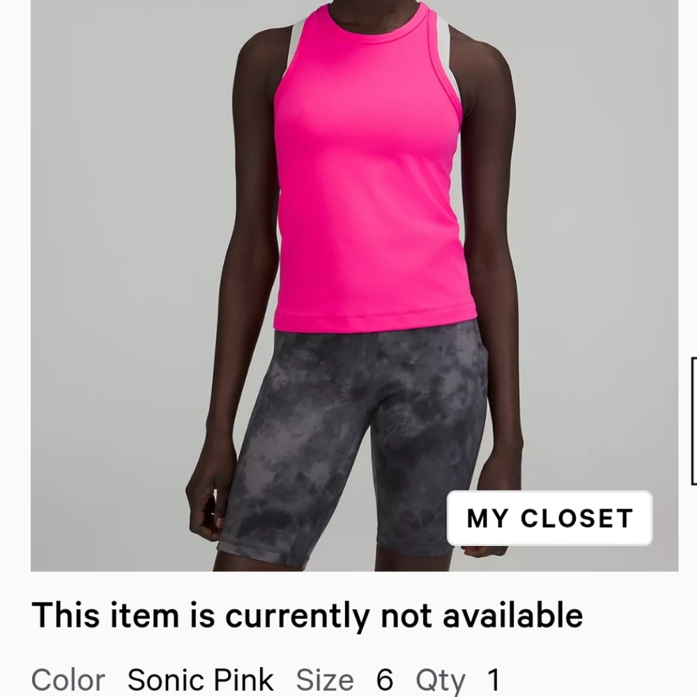 Sonic Pink Align Waist-Length Racerback Tank Top